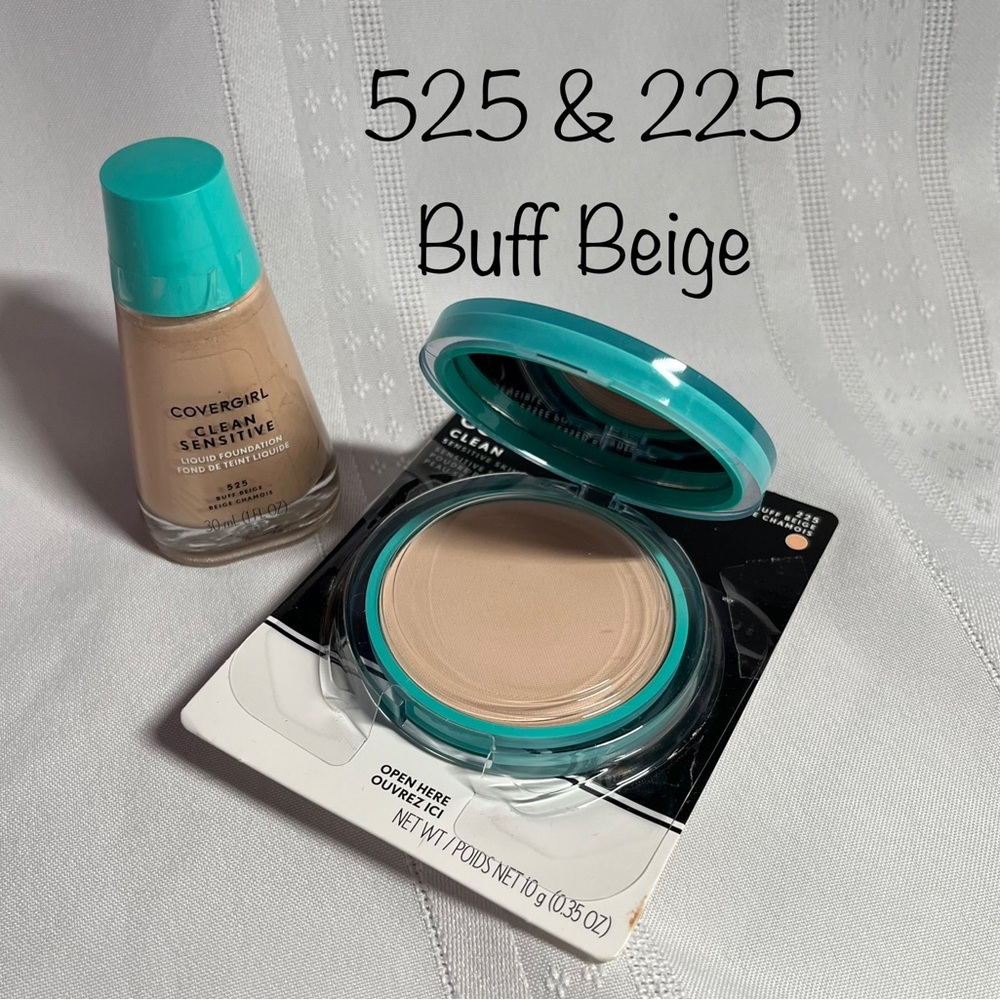 COVERGIRL Pressed Powder 225 Liquid Foundation 525 Buff Beige Sensitive Makeup